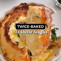 Twice Baked Triple Cheese Souffle