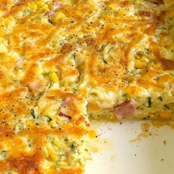 Impossible Sweetcorn, Bacon And Zucchini Slice Recipe