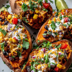 Ground Turkey Stuffed Sweet Potatoes