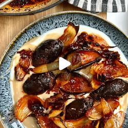 One Pot One Portion Harissa Baked Aubergines With Tahini Yoghurt