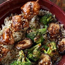Hoisin Chicken Skewers With Broccoli And Mushrooms Recipe