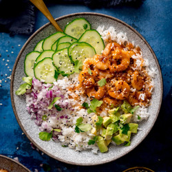 Honey Garlic Prawn Rice Bowls Recipe