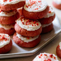 Soft And Fluffy Strawberry Cookies With Vanilla Frosting