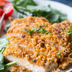 Walnut Crusted Turkey Cutlets With "honey" Mustard {paleo &amp; Whole30}