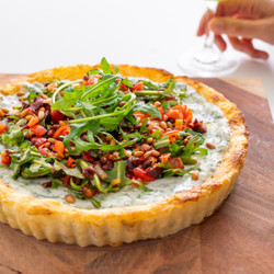 Mediterranean Potato Crust Tart With Vegan Tzatziki