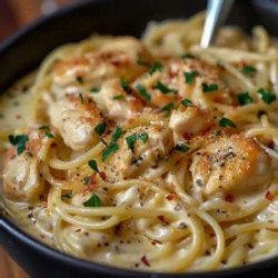 Crockpot Cheesy Chicken Spaghetti