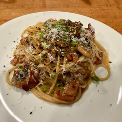 Bacon, Mushroom, Miso Pasta