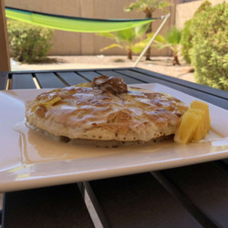 Pineapple Upside-down Pancakes With Vanilla Cream Sauce