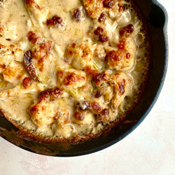 Sausage, Leek, Cauliflower Cheese