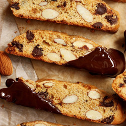 Dark Chocolate Almond Olive Oil Biscotti