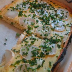 Quiche mit Erbsen und Ziegenkäse