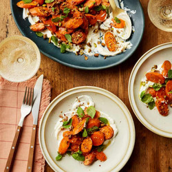 Za'atar carrots with labneh vego brunch sides apps snacks