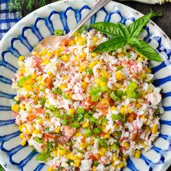 Rice Salad With Corn, Bacon And Pimentos
