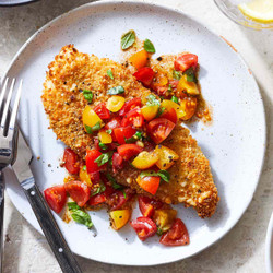 Bruschetta-topped Crispy Baked Chicken
