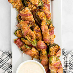 Sausage Stuffed Bacon Wrapped Jalapenos