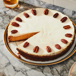 Pumpkin Cheesecake With Bourbon–sour Cream Topping