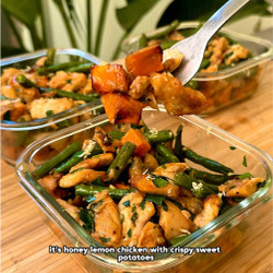 Honey Lemon Chicken With Roasted Sweet Potatoes