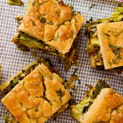 Spring Greens And Cheddar Picnic Focaccia