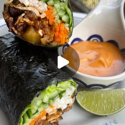 Sticky, Crispy Mushroom And Tofu Rice Rolls