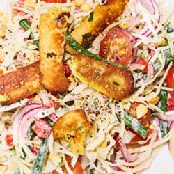 Cumin-spiced Halloumi With Corn &amp; Tomato Slaw