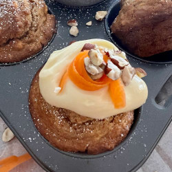 Sourdough Carrot Cake Muffins