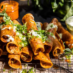 Crispy Jalapeño Cream Cheese Cauliflower Taquitos