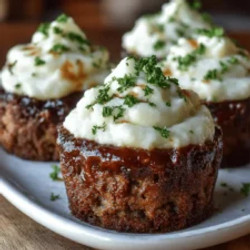 Smoky Bourbon Bbq Meatloaf Cupcakes With Mashed Potato Frosting Delight