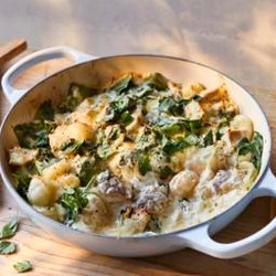 Creamy Chicken And Spinach Gnocchi Bake