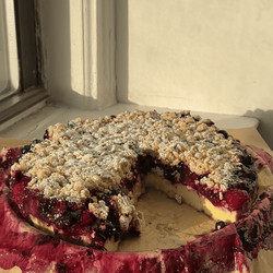 Berry Custard Cake