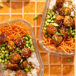Honey Sriracha Meatball Bowls