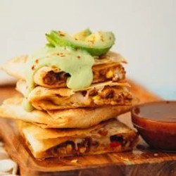 Sheetpan Quesadillas With Avocado Lime Cream (W VG)