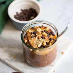 Creamy Blended Chocolate PeanutButter OvernightOats
