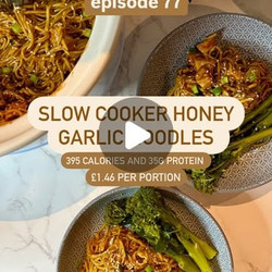 Slow Cooker Honey Garlic Chicken Noodles