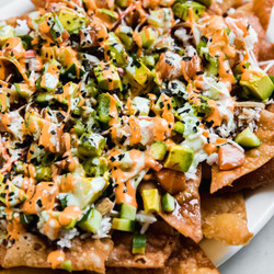 Spicy California Sushi Nachos (aka Wonton Nachos!)