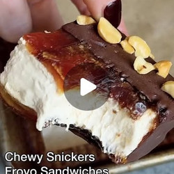 Snickers-inspired Froyo Sandwiches