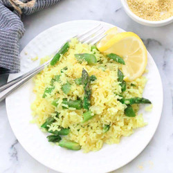 Easy Vegan Lemon Rice And Asparagus