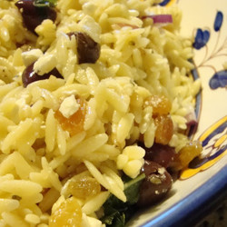 Orzo Salad With Lemon, Feta, And Pine Nuts
