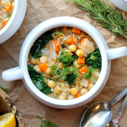 Lemon Dill Chickpea Orzo Soup