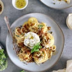 Lemon Butter Pasta With Burrata Cheese