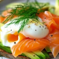 Avocado And Poached Egg With Smoked Salmon Plate