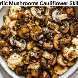 Garlic Mushrooms Cauliflower Skillet