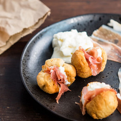 Coccoli With Stracchino And Prosciutto Crudo