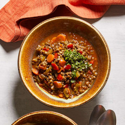 Lentil Stew With Salsa Verde