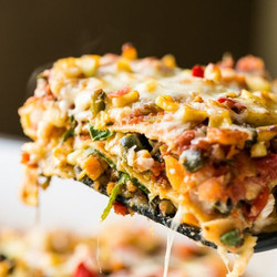 Stacked Roasted Veggie Enchiladas