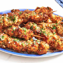Lemon Garlic Butter Chicken (or pork tenderloin) Spiedini
