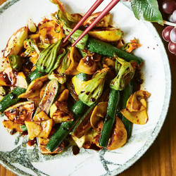 Stir-fried Zucchinis With Perfect Soy Dressing vego sides