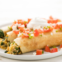 Chipotle Refried Lentil Flautas With Queso Fresco And Sour Cream