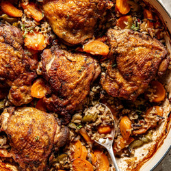 One Pan Herby Chicken And Wild Rice