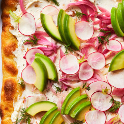 Herbed Cheese And California Avocado Flatbread