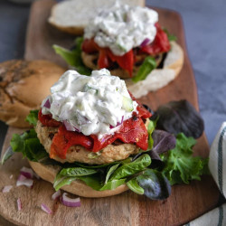 Mediterranean Grilled Turkey Burgers